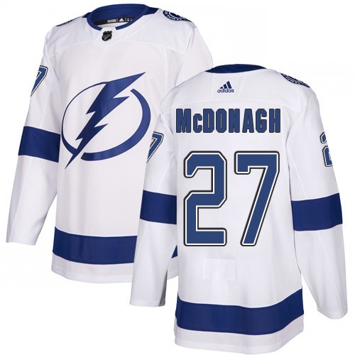 Adidas Tampa Bay Lightning Men #27 Ryan McDonagh White Road Authentic Stitched NHL Jersey->tampa bay lightning->NHL Jersey